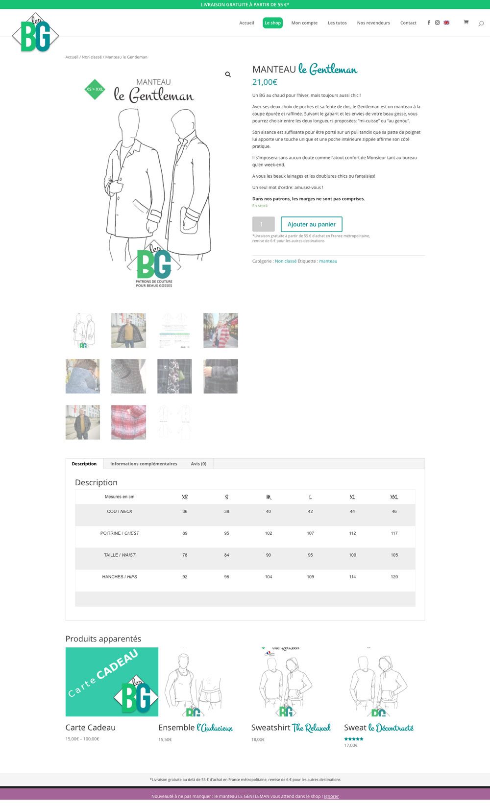 produit de la e-boutique
